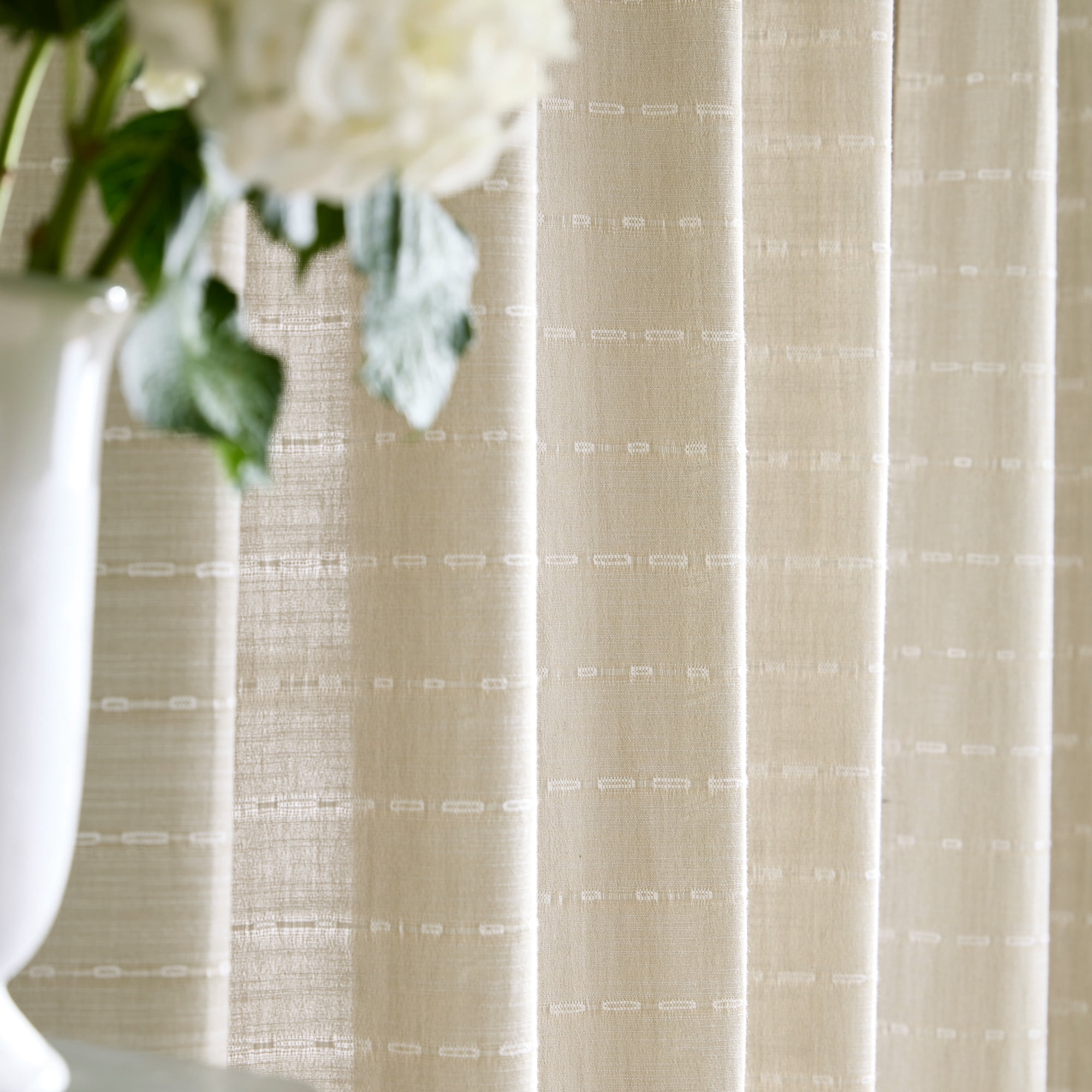 Martha Stewart Ava Curtain Panel Pair, Sage, Back Tab, Light Filtering, Indoor, Adult, Set of 2, 50" x 84"