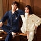 thumbnail image 1 of Pijamas de pareja de primavera y otoño Ropa de hogar de algodón de otoño para mujer y hombre Pantalones de manga larga Traje Cárdigan Solapa con botones delanteros Casual Hogar, 1 of 6
