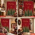 thumbnail image 4 of Bedliving Christmas Shower Curtain for Bathroom, Red, Gold Merry Christmas Lettering, Snowy Trees, Red Bow, Waterproof Fabric, 12 Hooks, 72"x72", 4 of 9