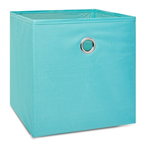 Mainstays Collapsible Fabric Cube Storage Bin (10.5" x 10.5") Aqua