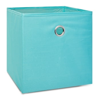 Mainstays Collapsible Fabric Cube Storage Bins (10.5" x 10.5"), Aqua Ocean
