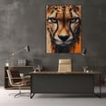 thumbnail image 5 of Mudket Framed Abstract Cheetah Canvas Wall Art, Orange and Black Wildlife Print Wall Decor, Ready to Hang for Men Office - 12"L x 8"W, 5 of 10