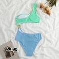 thumbnail image 5 of Blue Orange Swimsuit 2024 Women High Waist One Piece Hollow Sexy Swimwear One Shoulder, 5 of 7