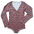 thumbnail image 2 of Lilgiuy Women's Valentine's Day Not Positioned Print V-neck Long Sleeve Charming Bodysuit Charming Pajamas Pajamas Romper for Wedding Anniversary, 2 of 5