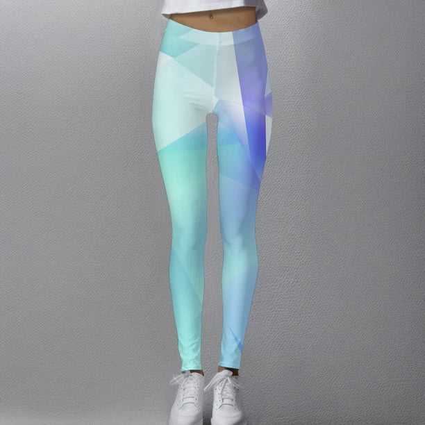 MKLEKYY Leggings deportivos de cintura alta ajustados a la moda para mujer, pantalones de yoga estampados