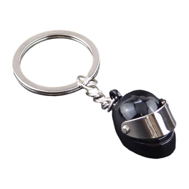 Xingzhi Keychain Compact Size Exquisite Purse Pendent Decor Sweet Gift Decorative Fashionable Design No Burrs Helmet-shaped Ring Black 1Set
