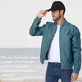 thumbnail image 6 of Zehisen Men's Lightweight Outdoor Jacket Causal Fashion Stylish Windbreaker For Work Dress Golf Business Stone Blue L, 6 of 7