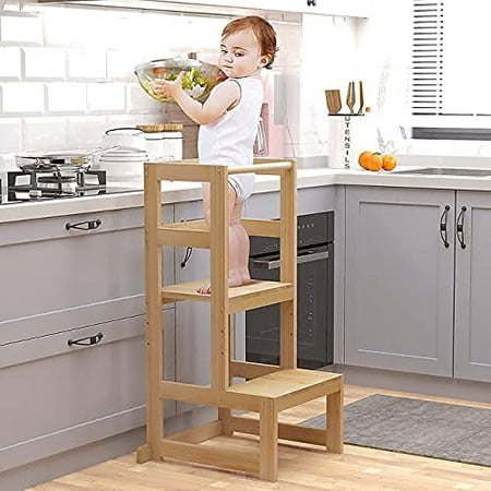 AMBIRD Toddler Step Stool, 3 Adjustable Height Kitchen Step Stool for ...