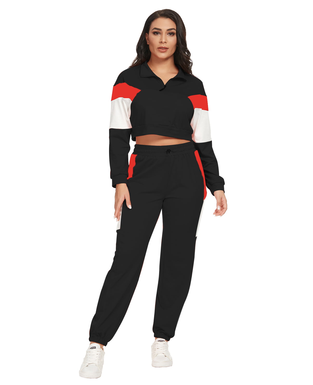 MintLimit Women Sweatsuits Sets 2 Piece Tracksuit Stripe Patchwork Long  Sleeve Pullover and Skinny Long Pants - Walmart.com