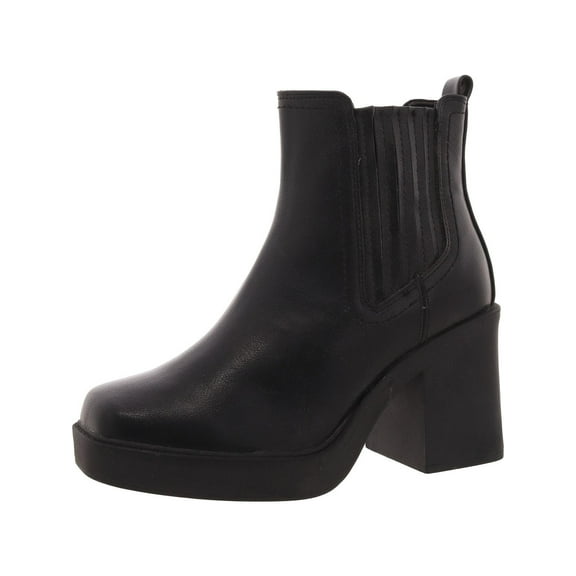 Mia Womens Emire Faux Leather Pull On Chelsea Boots