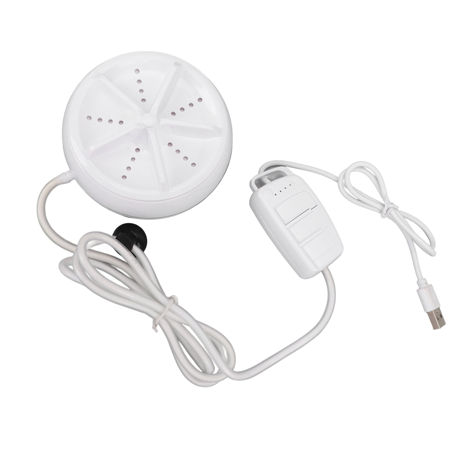 Suodoka Portable Mini Ultrasound Washing Machine, USB Powered Turbine Washer for Travel and Home, 4-Level Remote Control, White (6.69 inches / 17 cm)