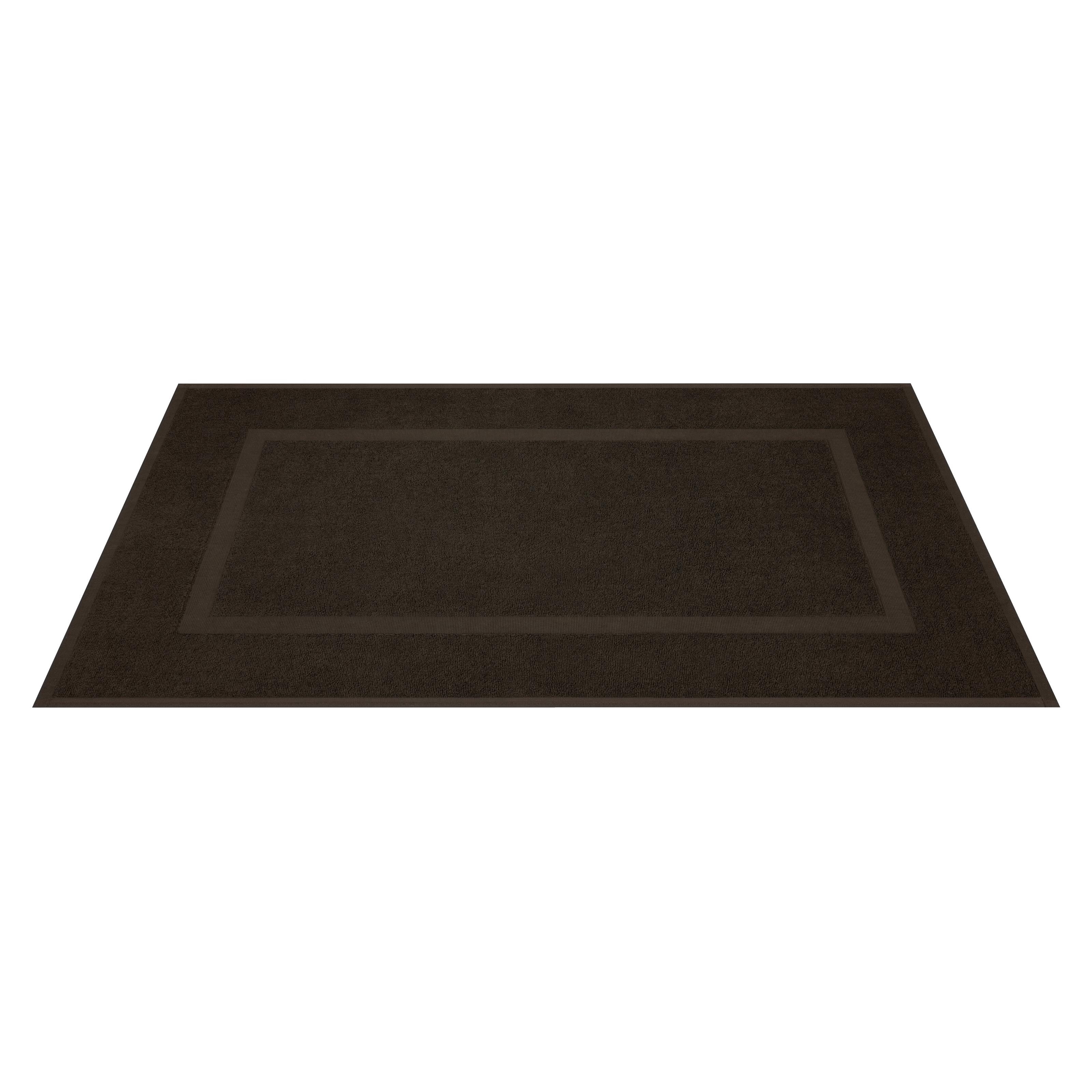 Cotton Paradise 100% Cotton Bath Mats for Bathroom Floor Set of 2 Pack, 20x34 Soft Absorbent Washable Quick Dry Tub Bathmat, Brown