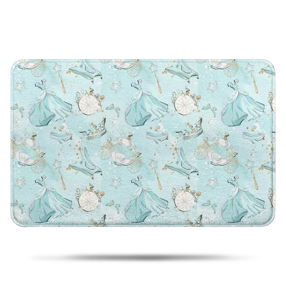Princess Pattern Bathroom Rugs Mat,Non Slip Microfiber Bathroom Rug,Rubber Backing,Soft Bathroom Mats for Bathroom Floor,Tub and Shower,17x27in(43x68cm)