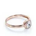 thumbnail image 3 of JeenMata Anillo de Compromiso Solitario de Talla Cojín de 1 Quilate en Oro Rosa sobre Plata, 3 of 5