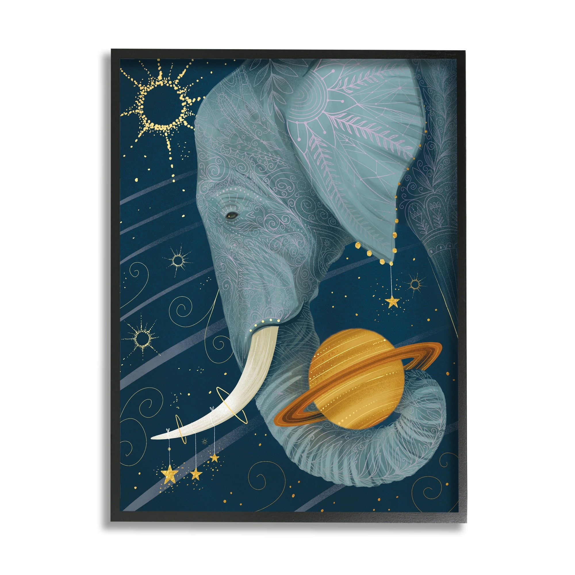 Stupell Industries Outer Space Constellations Elephant Holding Saturn,11 x 14,Designed by Arrolynn Weiderhold