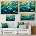 thumbnail image 4 of Designart "Gleaming Ink in Green and Yellow I" Abstract Framed Wall Art Decor - Modern Green Abstract Collages Entryway Framed Wall Art Print, 4 of 6