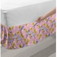 thumbnail image 2 of Spring Bed Skirt, Swallow Birds Sitting on Flowering Tree Branches Pastel Toned Pattern, Elastic Bedskirt Dust Ruffle Wrap Around for Bedding Decor, 4 Sizes, Pale Pink Mustard Lilac, by Ambesonne, 2 of 2