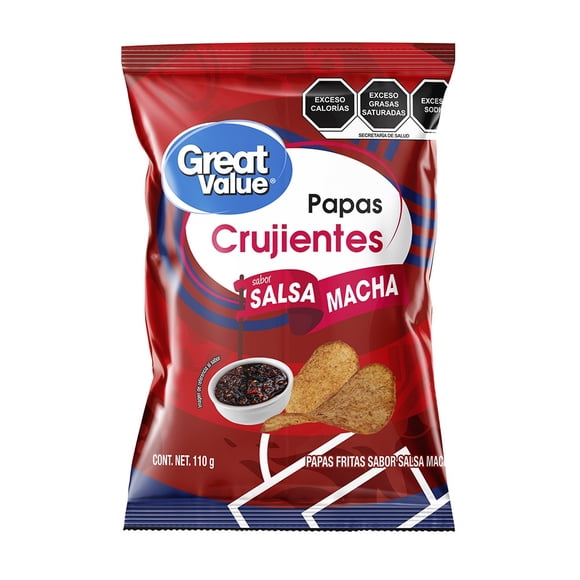 Papas Fritas Great Value Crujientes Sabor Salsa Macha 110 g