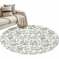 thumbnail image 2 of Sage Green Flower Round Area Rug 3.3 FT, Non Slip Small Entryway Kitchen Mat, Vintage Farmhouse Boho Leaf Spring Washable Soft Circular Rug Non-Shedding Door Mat for Bathroom Playroom Kids Room, 2 of 9