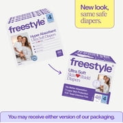 (2 pack) Freestyle Total Chlorine Free 14x Better Absorption Hypoallergenic EWG Verified® Baby Diapers, Size 4 (22-34 lbs), 48 Count