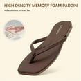 thumbnail image 4 of Flip Flops For Women Comfortable Round Toe Beach Sandals Vegan Leather Strap Slides Slip On Dressy Flats Sandals For Women, 4 of 5