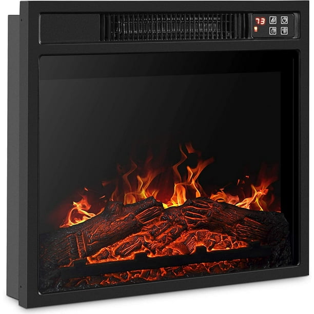LGHM 23" Electric Fireplace, 3DInfrared Recessed, Multicolor Flame