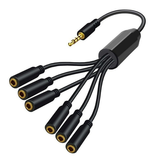 Cable Divisor Auxiliar 3 5 Mm 1 A 5/6 Vías para Altavoces PC Con Reproductor MP3 MP4