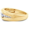 thumbnail image 3 of AFFY 0.85CT Moissanite Diamond Channel Set Men's Wedding Band Ring in 14K Yellow Gold over Silver-9, 3 of 6