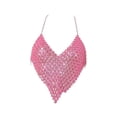 thumbnail image 6 of Belly Dance Crop Tops Women Halter Top for Party Stage Performance Nightclub Pink, 6 of 8