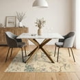 thumbnail image 3 of ODIKA 5'x7' Beige Pastel Chinoiserie Elegance Washable Area Rug 18th Century Rococo Floral Landscape Design for Guest Room, Lounge, Apartment, Non-Slip Low Profile, Stain Resistant, 3 of 7