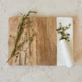 thumbnail image 2 of Creative Co-Op Mango Wood and Marble Cheese and Cutting Board with Inlaid Marble Pestle, Natural and White, 2 of 5