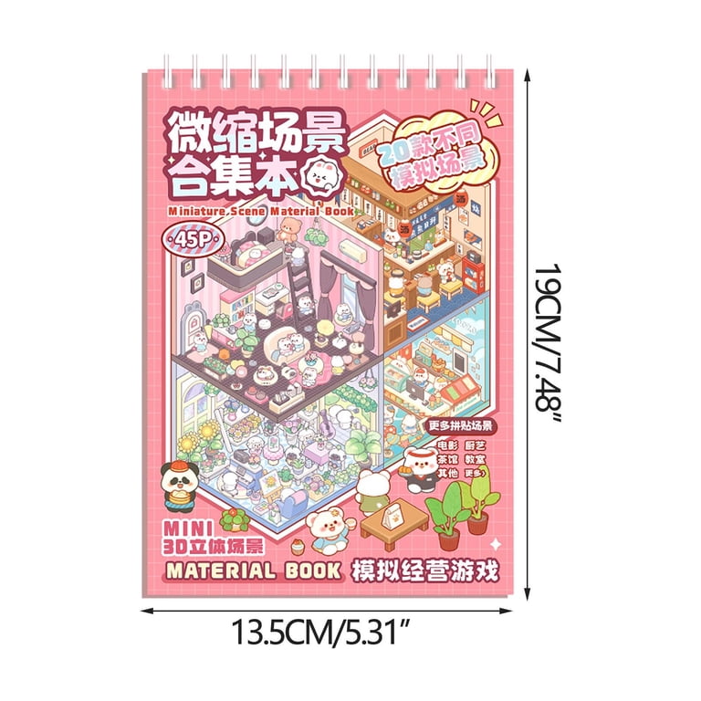 8 Sets 3D Sticker Scenes - DIY Miniature House Stickers For Room Decor