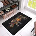 thumbnail image 3 of MKHERT Rhinoceros Silhouette with Flower Ornament Doormat Rug Home Decor Floor Mat Bath Mat 30x18 inch, 3 of 3