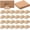 Wood Color, variant on 24 Pcs Wooden Table Number Stands Wedding Table Name Holder Semicircular Design Place Card Holders with 24 Pcs Tented Cards for Retail Shop Wedding Party Events Decoration(Black)