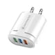 thumbnail image 1 of Enchufe de EE. UU. Cargador USB de 3 puertos QC3.0 Adaptador de carga rápida para teléfono de pared (Blanco), 1 of 6