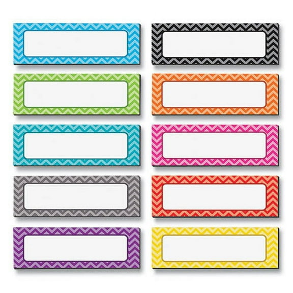 Teacher Created Resources Chevron Labels Magnetic Accents, 10 Assorted Colors, 4.75" X 1.5\