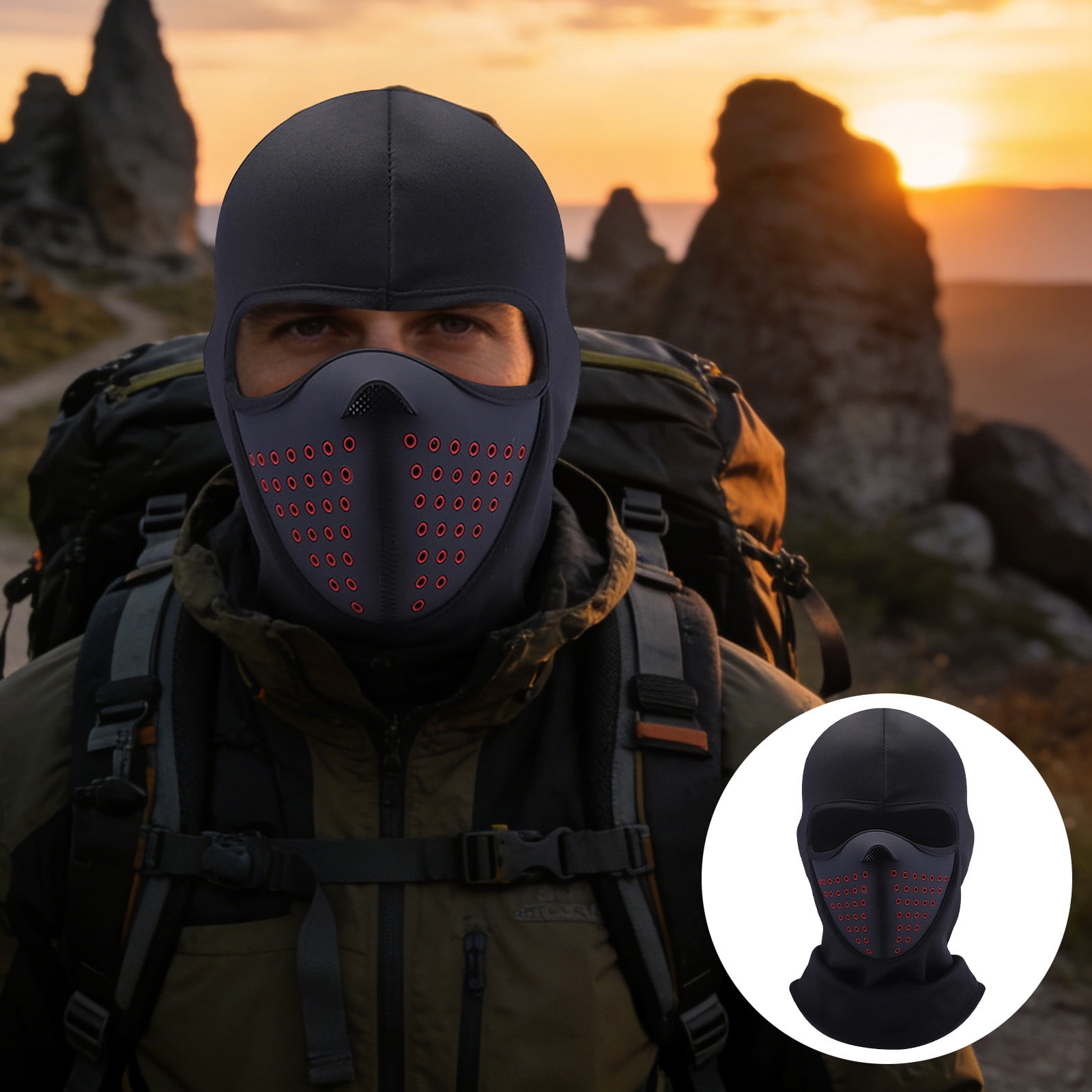 cpengpj Winter Balaclava Face Mask Windproof Breathable 5-in-1 Unisex Hood for Motorcycle Ski Cycling Outdoor