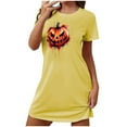 thumbnail image 2 of Pyjamas d'Halloween pour Femmes, Grande Taille, Robe de Nuit Courte avec Imprimé Poitrine et Col Rond, Tissu Polyester Doux pour un Sommeil Confortable Ou Tenue Décontractée, 2 of 3