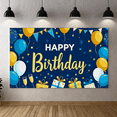 thumbnail image 5 of Blue Yellow Happy Birthday Banner with Balloons Party Supplies Decorations Backdrop Background for Birthday Party Celebration Photography Props Event Decor, 5 of 7