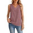 thumbnail image 5 of Womens Dressy Business Tank Tops V Neck Casual Cami Sleeveless Camisole Blouses Summer Basic Tank Shirt Purple S, 5 of 6