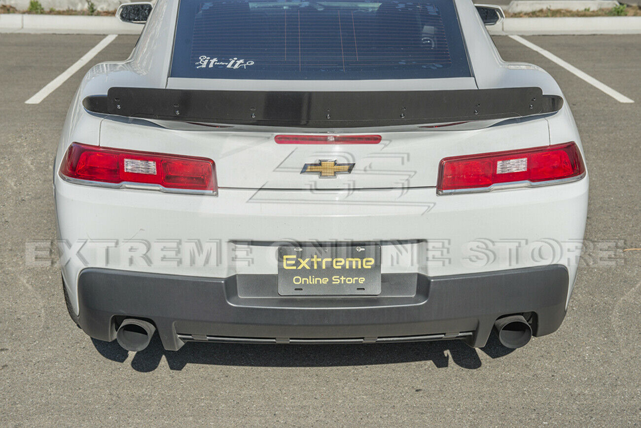 JMTBNO Glossy Black Adjustable Rear Trunk Lip Spoiler (3-Piece) For Chevy Camaro SS ZL1 V6