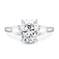 thumbnail image 2 of 3.00Ct Elongated Cushion Cut Lab-Grown Diamond Trilogy Engagement Ring, Cathedral, 10K White Gold, 2 of 7