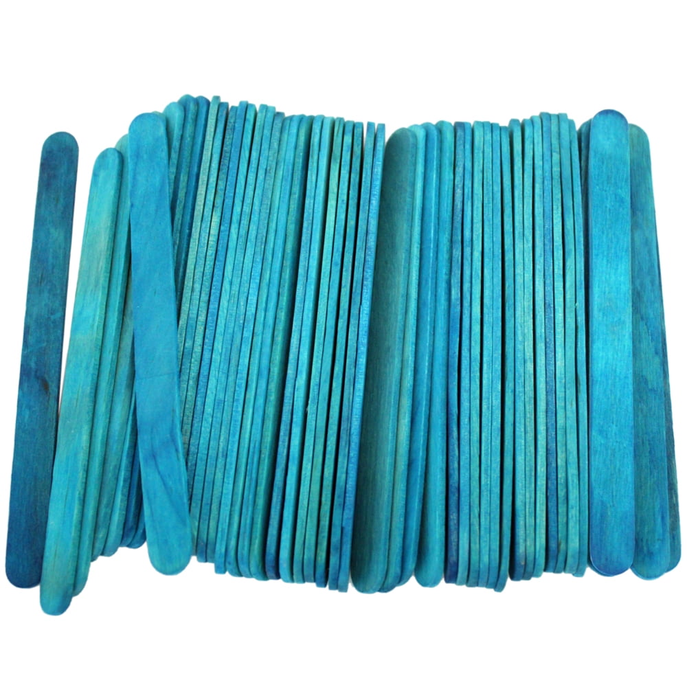 CraftySticks- 1000 Pack 4.5 Inch Blue Popsicle Sticks for Crafts, Colored Wooden Craft Sticks for Kids Crafts, STEM Basics and DIY