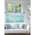 thumbnail image 4 of Sheer Curtains 45 Inch Length 2 Panels Set for Kitchen, Aqua Ombre Mountain Semi Sheer Curtains for Windows, Nature Abstract Art Marble Gradient Voile Window Treatments Rod Pocket Curtain, 4 of 7