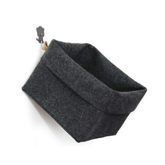 Zcyifa desktop storage basket Felt Material Storage Baskets Multifunctional Clothes Organizational Basket Eco-friendly Sundries Storage Bin Black