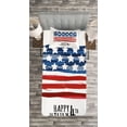thumbnail image 3 of Ambesonne 4th of July Quilted Bedspread Set 2 Pcs, US Flag, Twin Size, Multicolor, 3 of 3