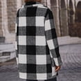 thumbnail image 4 of Azrian Womens Cardigan Plaid Jacket Tops Clearance,Plus Size Coats and Jackets,Women's Casual Regular Loose Plaid Bubble Down Long Sleeved Plush Plaid Coat Long Sleeved Hooded Coat Clearance Sale, 4 of 6