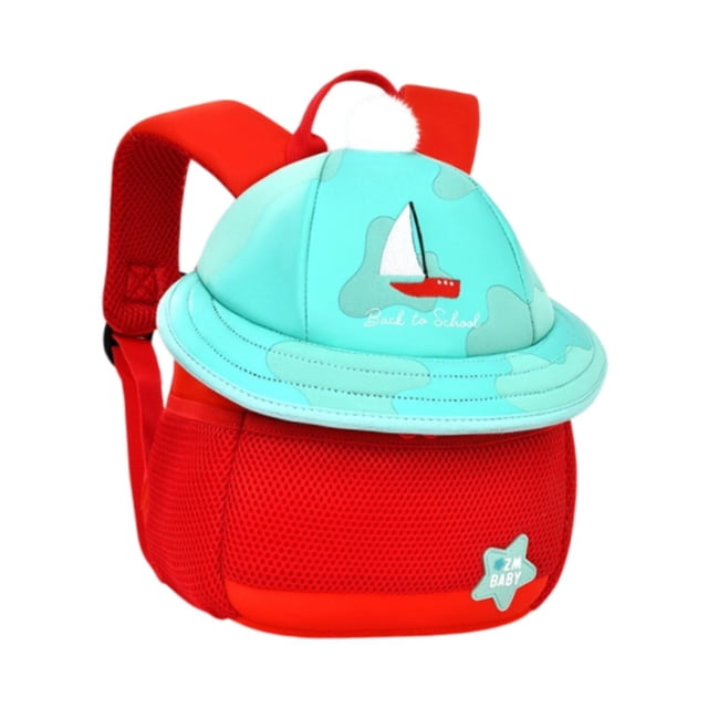 TISHITA Cute Mushroom Backpack for Kids Mini Travel Bag Travel Kindergarten Backpack Red Sailboat
