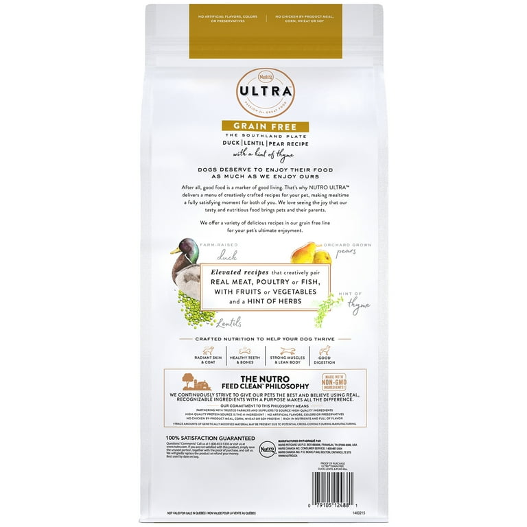 Nutro dog food duck top