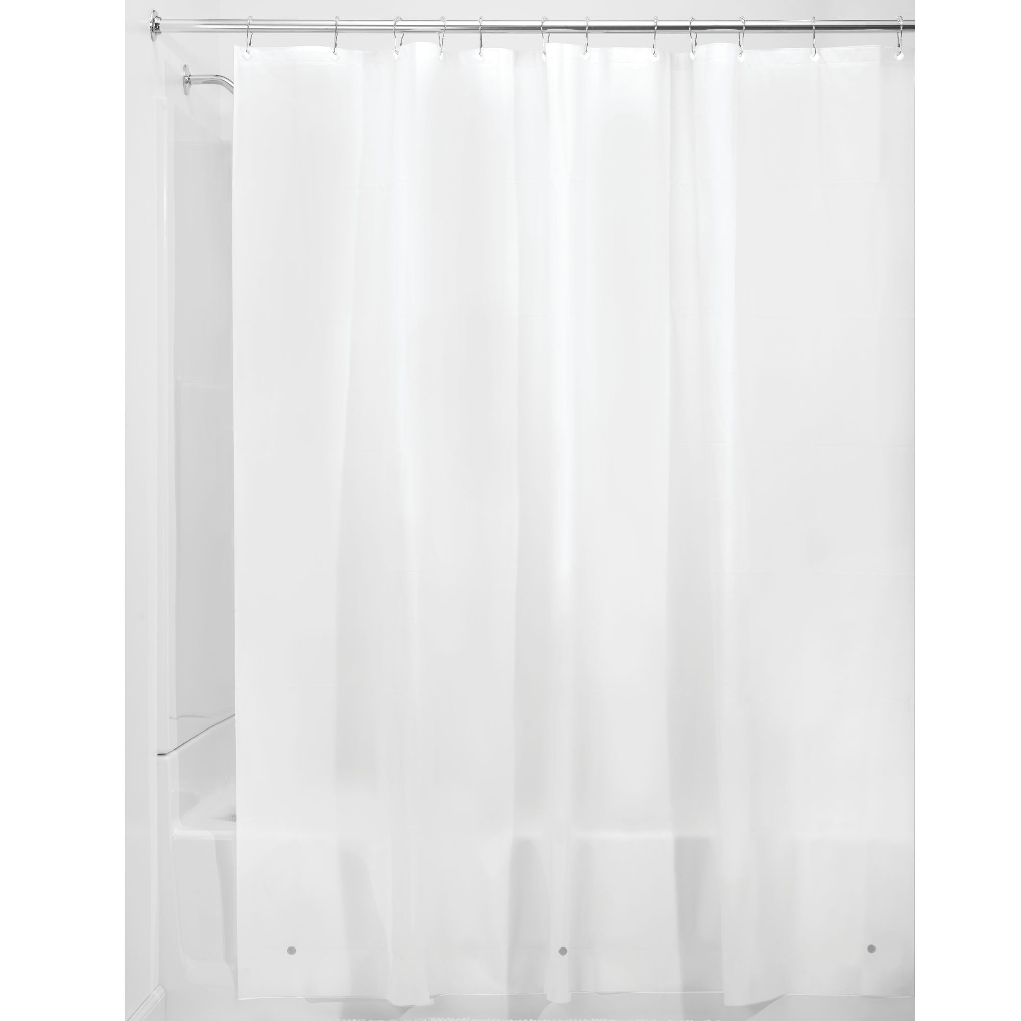 180 cm X 200 cm Curtain for Shower iDesign 3.0 Liner Shower Curtain Made of Mould-Free PEVA White 